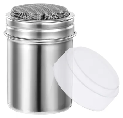 Zdjęcie produktu dla Pojemnik na cukier puder z wstrząsaczem do kakao - pojemnik do kawy i wypieków