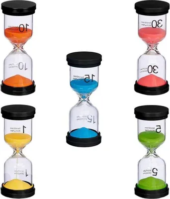 Produktbild von Famanu Sanduhr Set 5-teilig - Laufzeiten 1-30 Minuten, HxØ 11x4,5 cm