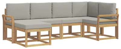 Productafbeelding van Buiten bankenset 6 pcs Wit en Lichtgrijs