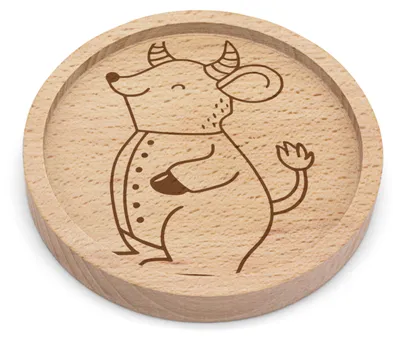 Produktbild von Mr. & Mrs. Panda Holzuntersetzer Stier Astrologie - Transparent - Geschenk, Sternzeichen, Glas-Untersetzer, Bierdeckel, gläseruntersetzer, Geburtstagsgeschenk, Coaster