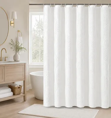 Immagine prodotto di Tenda da doccia - 180 x 180 cm - Cotone - Impermeabile - Bianco