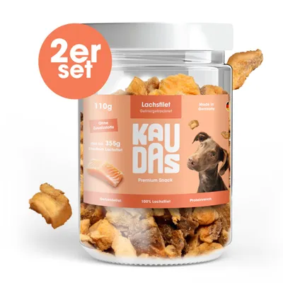 Produktbild von KAUDAS Hundesnack LachsPur - 2× 110g gefriergetrockneter Lachs - 355g Rohgewicht