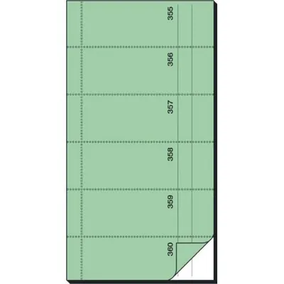 Produktbild von SIGEL BO071 Bonbuch, 360 Abrisse, hellgrün, 105x200 mm, mit Blaupapier, 2 x 60 Blatt