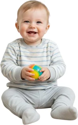 Produktbild von Chicco Kinderbluse aus Baumwolle, cremefarben gestreift 74