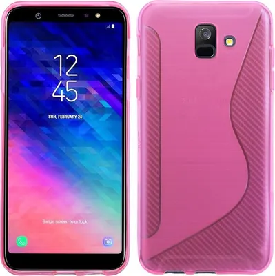 Produktbild von Samsung Galaxy A6 Handy Silikon Schutzhülle Cover Case Schwarz Pink