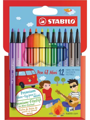 Immagine prodotto di Pennarello premium - STABILO Pen 68 Mini - confezione da 12 - con 12 colori diversi