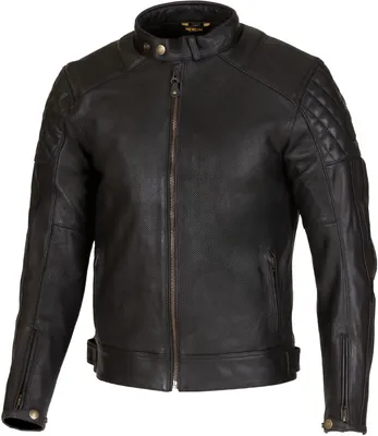 Produktbild von Merlin Icon D3O perforierte Motorrad Lederjacke, schwarz, 50