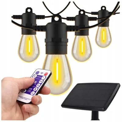 Zdjęcie produktu dla Solarna Girlanda LED 10m +10 x G45 E27 0.3W 2700K Pilot Ecolight EC20088