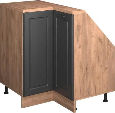 Zdjęcie produktu dla Szafa skosna Szafka narożna Vicco Rion Antracytowy domek wiejski 75.6 x 81.6 cm z 1 drzwiami, Model 58616