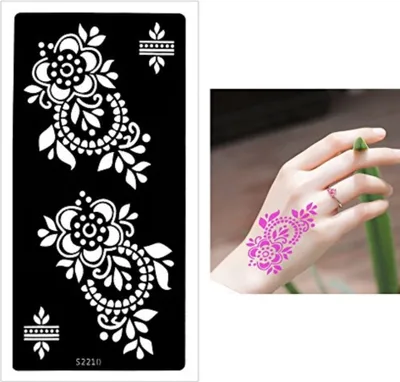 Produktbild von Henna Tattoo Schablone Airbrush Stencil Blumen