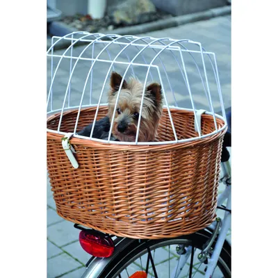 Produktbild von Aumüller Fahrrad-Tierkorb mit Halter, L: 52 cm + Schutzhaube - Gepäckträgermontage