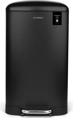 Produktbild von Les Collectors Küchen-Tretabfalleimer Edelstahl N°867, 40 L Fassungsvermögen, Herausnehmbarer Inneneimer, Elegantes Design, Mattes Finish, Geräuschloser Deckelverschluss, Schwarz