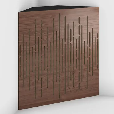 Imagen del producto de Juego de 4 trampas de graves de esquina WAVE-F, 50x50x15 cm, nogal/beige