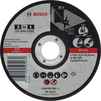 Produktbild von PRO Stainless Steel and Metal 3-in-1 Disc, 125 x 2,5 x 22,23 mm