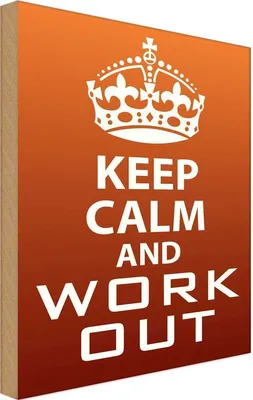 Produktbild von vianmo Holzschild 40x30 cm Keep Calm and work out
