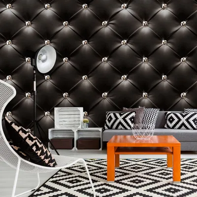Produktbild von Vlies Tapete ! Top ! Fototapete ! Wandbilder XXXL ! 500x280 cm  STEPPMUSTER DIAMANT SCHWARZ REALISTICHE OPTIK f-B-0044-a-a