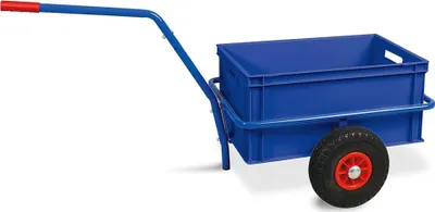 Produktbild von Handwagen mit Kunststoffkasten, H 280 mm, blau, LxBxH 1250x640x660 mm,Trg 200 kg