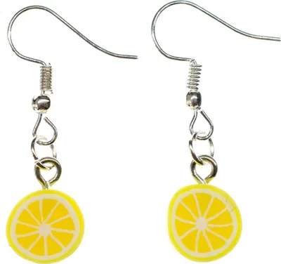 Produktbild von Zitronen Ohrringe Miniblings Hänger Frucht Orange Zitrone Limette Scheibe gelb