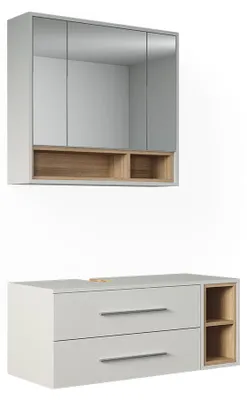 Imagen del producto de Conjunto de muebles de baño Vicco Beatrice Blanco/Sonoma 2 piezas, Model 71998