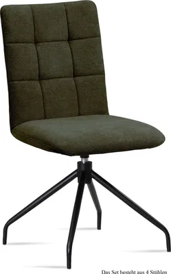 Produktbild von Esszimmerstuhl drehbar (4er-Set) Dolley 47x91x60 Schwarz/Khaki