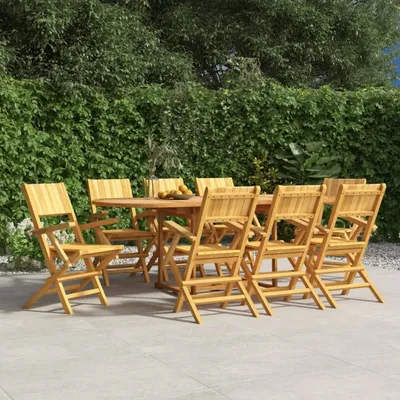 Produktbild von The Living Store Gartenstühle 8 Stk. Klappbar 55x61x90 cm Massivholz Teak
