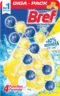 Zdjęcie produktu dla Kulki Bref WC Power Aktiv, cytryna 4 x 50 g
