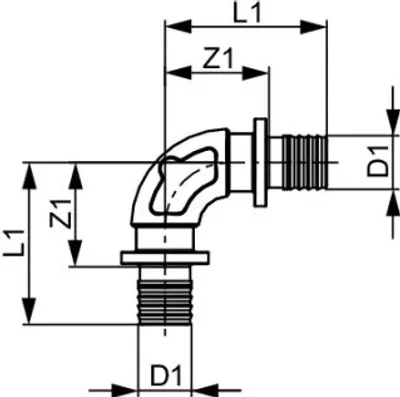 Produktbild von TECE 707363 TECEflex Bogen 90 Grad druckverlustopt.