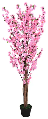 Immagine prodotto di Pesco Pianta Albero Artificiale con Fiori 160cm con Legno Naturale Decovego