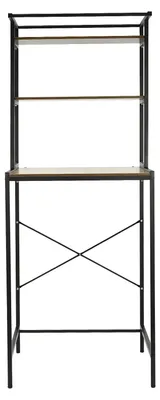 Immagine prodotto di Ripiano portaoggetti per lavatrice - Ripiano da posizionare sopra la lavatrice - 3 livelli - Capacità di carico: 10 kg - Materiale: MDF e ferro - Dimensioni: 69 x 60 x 176,5 cm - Colore: nero
