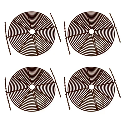 Produktbild von 4er Set Blumentopfgitter Kunststoff Pflanzenschutzgitter Braun Blumentopfschutz Ø 30 cm Schutz Haustiere Kinder Pflanzen