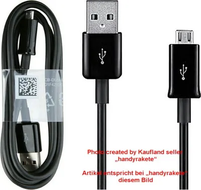 Produktbild von Datenkabel - Samsung ECB-DU5ABE mit microUSB Stecker auf USB-A Stecker - ORIGINAL black
