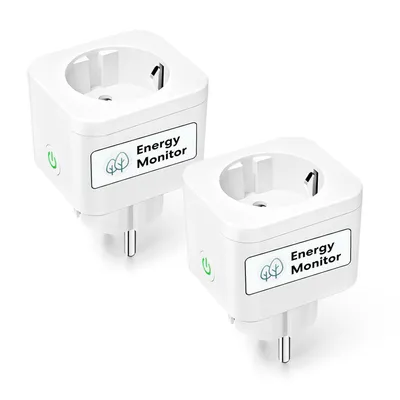 Image de Prise intelligente Meross avec mesure de la consommation, 16A, 2 pièces