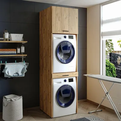 Produktbild von Skye Decor, Hochwertiger Waschmaschinen-Schrank, Atlantic Pine, 67x240x66,8 cm