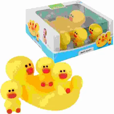 Zdjęcie produktu dla Duża gumowa kaczka Little Stars z 3 małymi gumowymi kaczuszkami