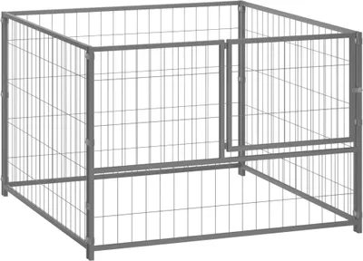 Produktbild von The Living Store Hundezwinger Silbern 100x100x70 cm Stahl
