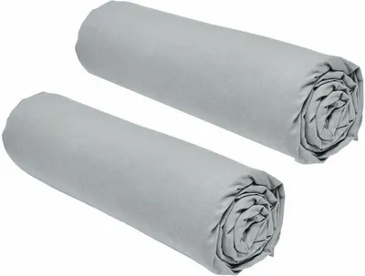Produktbild von 2 Spannbettlaken – 140 x 190 cm – Stahl