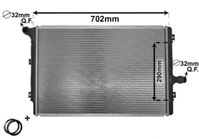 Produktbild von VAN WEZEL 58002208 Kühler Wasserkühler Motorkühler für VW GOLF VI (5K1) Golf V Schrägheck (1K1) TOURAN (1T1, 1T2) Passat Variant (3C5) für AUDI