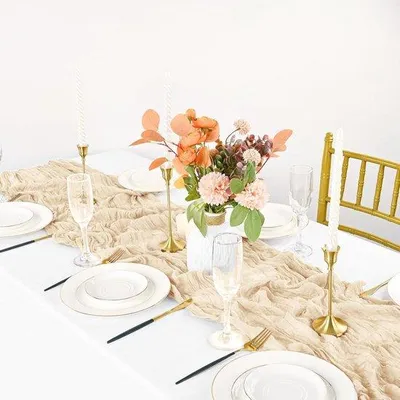 Produktbild von Tischläufer Set 5tlg 90x300cm Beige Rustik