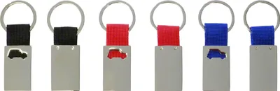 Produktbild von 3x Schlüsselanhänger "Auto" / mit Nylonband / 3 Farben