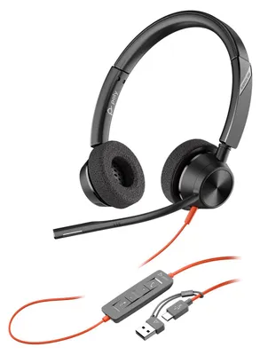 Productafbeelding van Poly Blackwire 3320 - Blackwire 3300 serie - Hoofdtelefoon - Over-ear - Bekabeld - USB-C - Zwart - UC-gecertificeerd