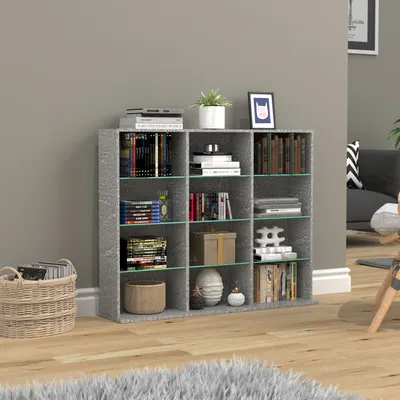 Produktbild von VCM Holz CD DVD Standregal Bücherregal Raumteiler Deko Regal Glas Zilas L
