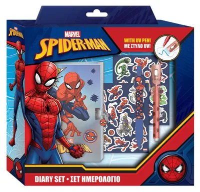 Produktbild von Spider-Man-Tagebuch mit Schloss, Zauberstiften und Aufklebern