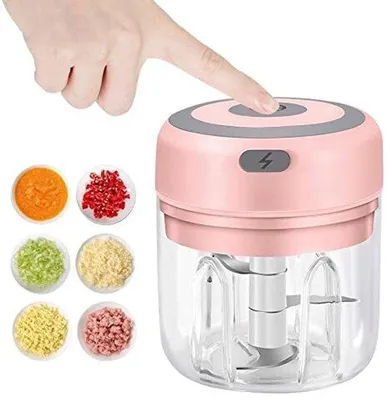 Produktbild von Elektrische Mini-Knusger für Knoblauch, 250 ml USB-Mini-Snack-Schneider, Knoblauchmühle, Gemüseschneider