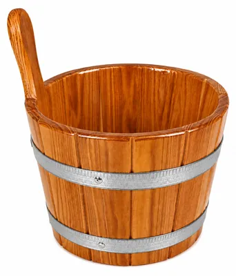 Produktbild von HAF Saunakübel Lärche 5 Liter Hygieneversiegelt | Feuchtigkeitsresistenter Aufgusseimer | Hochwertiges Sauna Zubehör | Qualität:  Germany