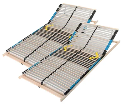 Zdjęcie produktu dla Ergonomiczny 7-strefowy stelaż listwowy 200x200, wielostopniowa regulacja sekcji głowy, 42 listwy, stelaż listwowy wykonany z drewna bukowego,  Germany, do samodzielnego montażu, nośność do 150 kg