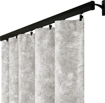 Zdjęcie produktu dla Voppi Zasłona na agrafki 140x230 cm szara elegancka zasłona dekoracyjna do domu