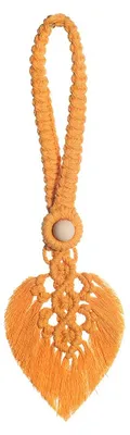 2er-Set Vorhanghalter Blatt-Design, Kordel mit Quaste, orange