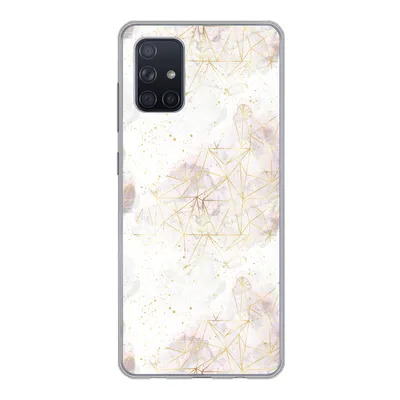 Produktbild von MuchoWow® Handyhülle Schutzhülle Hülle für Samsung Galaxy A51 5G Marmor - Geometrie - Gold Silikon Softcase Handy Hülle - Abbildung