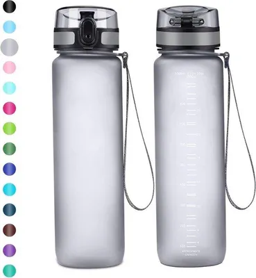 Productafbeelding van Famanu drinkfles, 750 ml - Grijs, met handig draaghandvat