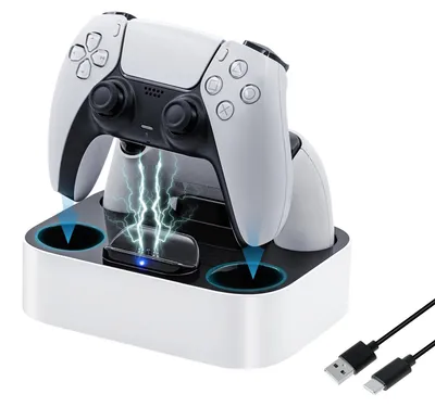 Produktbild von Tolesum Ladestation für PS5 Controller, Ladegerät Docking Station für PlayStation 5 DualSense Controller Zubehör mit LED Licht Anzeigen/Schnellladung/Kurzschlussschutz